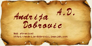Andrija Dobrović vizit kartica